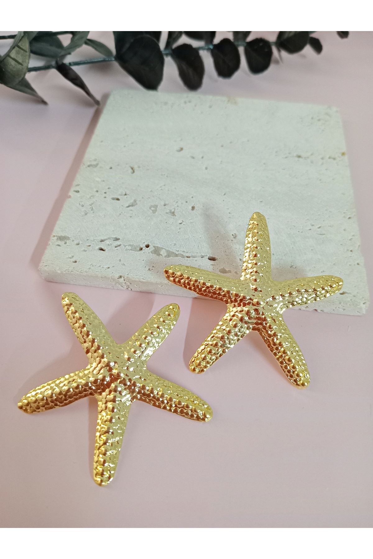 Gold Büyük Deniz Yıldızı Küpe
