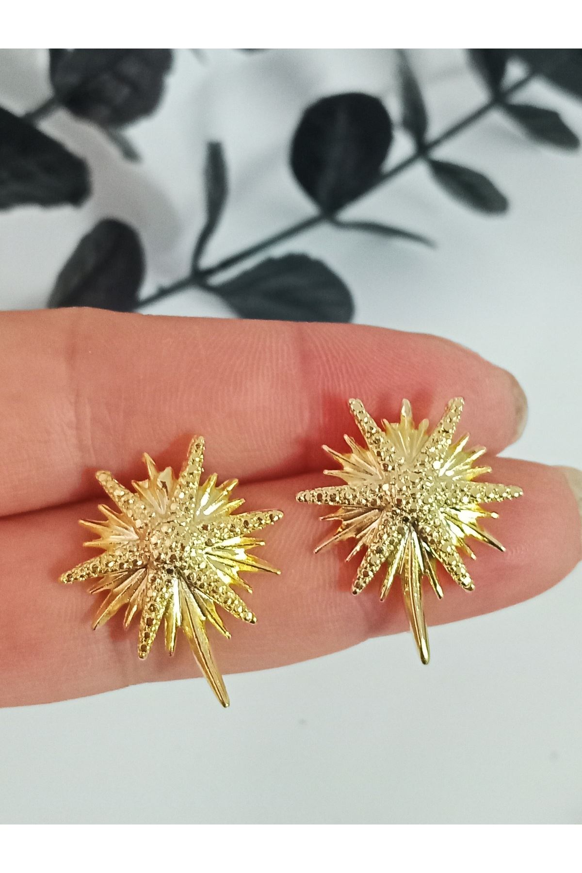 Gold Kuzey Yıldızı Küpe