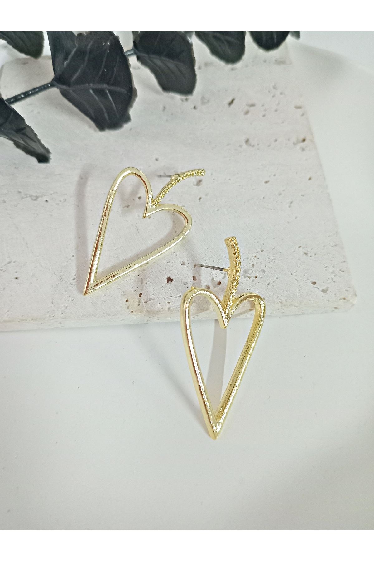 Gold Kalp Şık Kadın Küpe