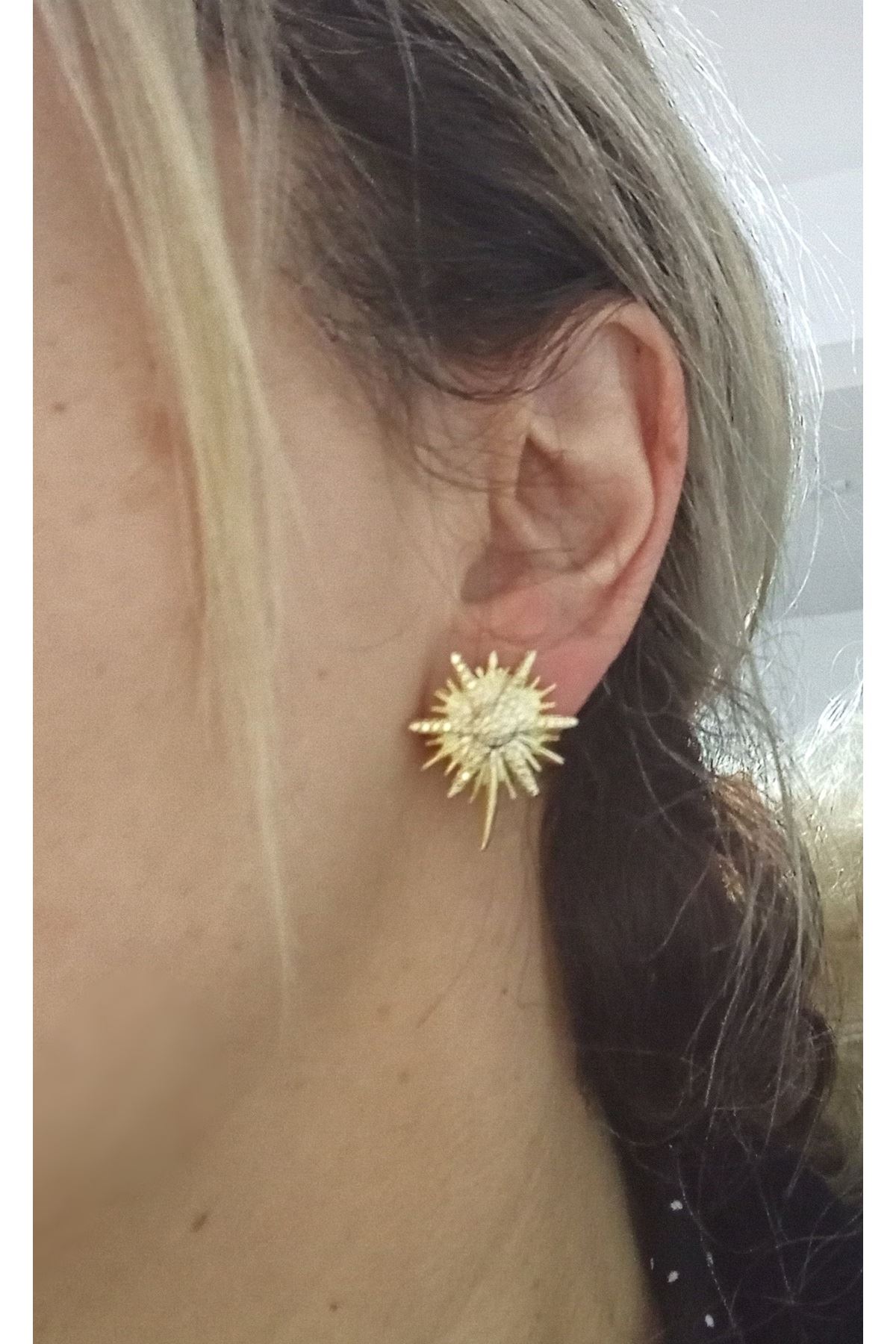 Gold Kuzey Yıldızı Küpe