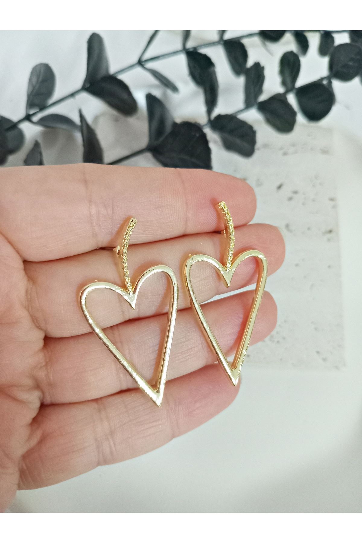 Gold Kalp Şık Kadın Küpe