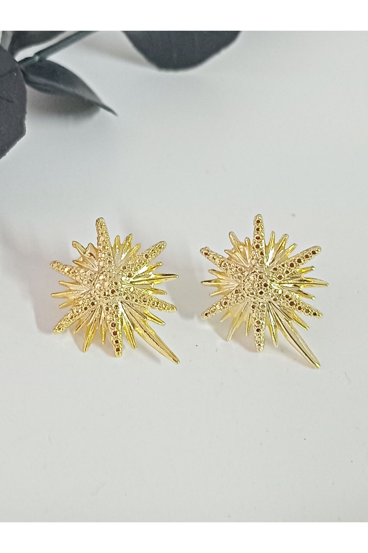 Gold Kuzey Yıldızı Küpe
