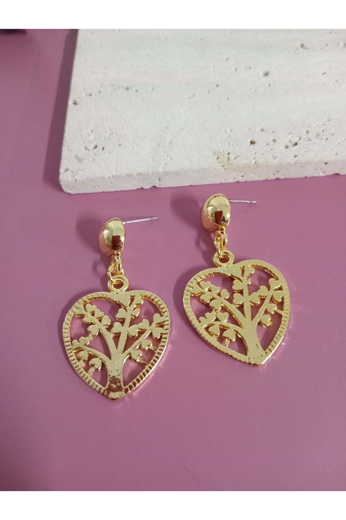 Gold Hayat Ağacı Küpe