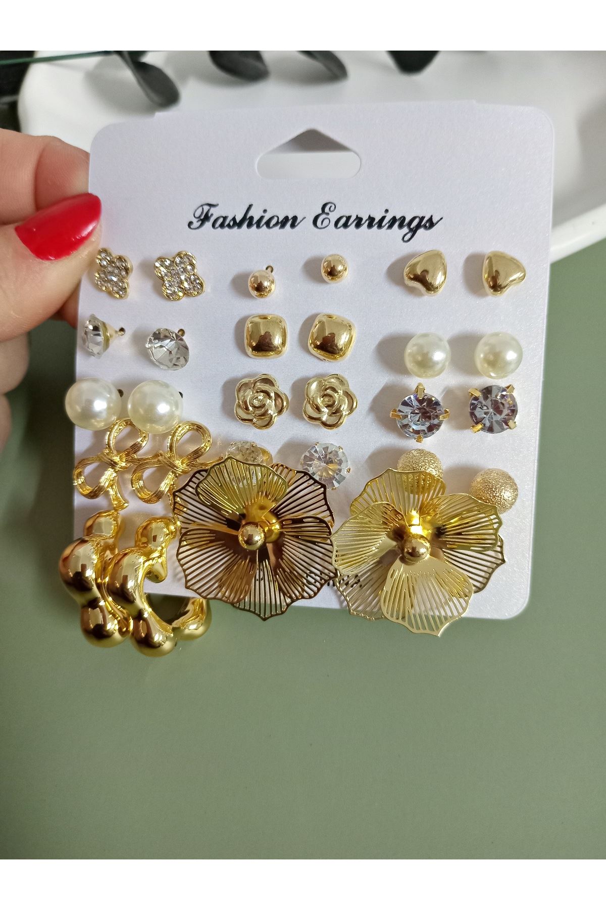 Gold 15 Set Küçük Küpe Seti
