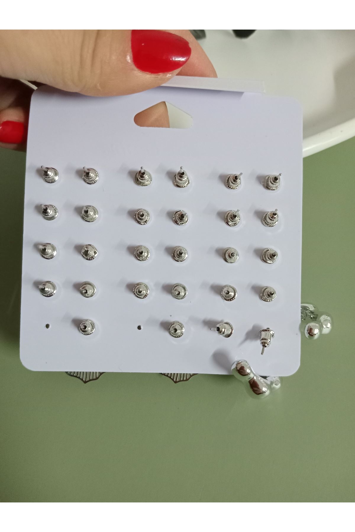 Gümüş 15 Set Küçük Küpe Seti