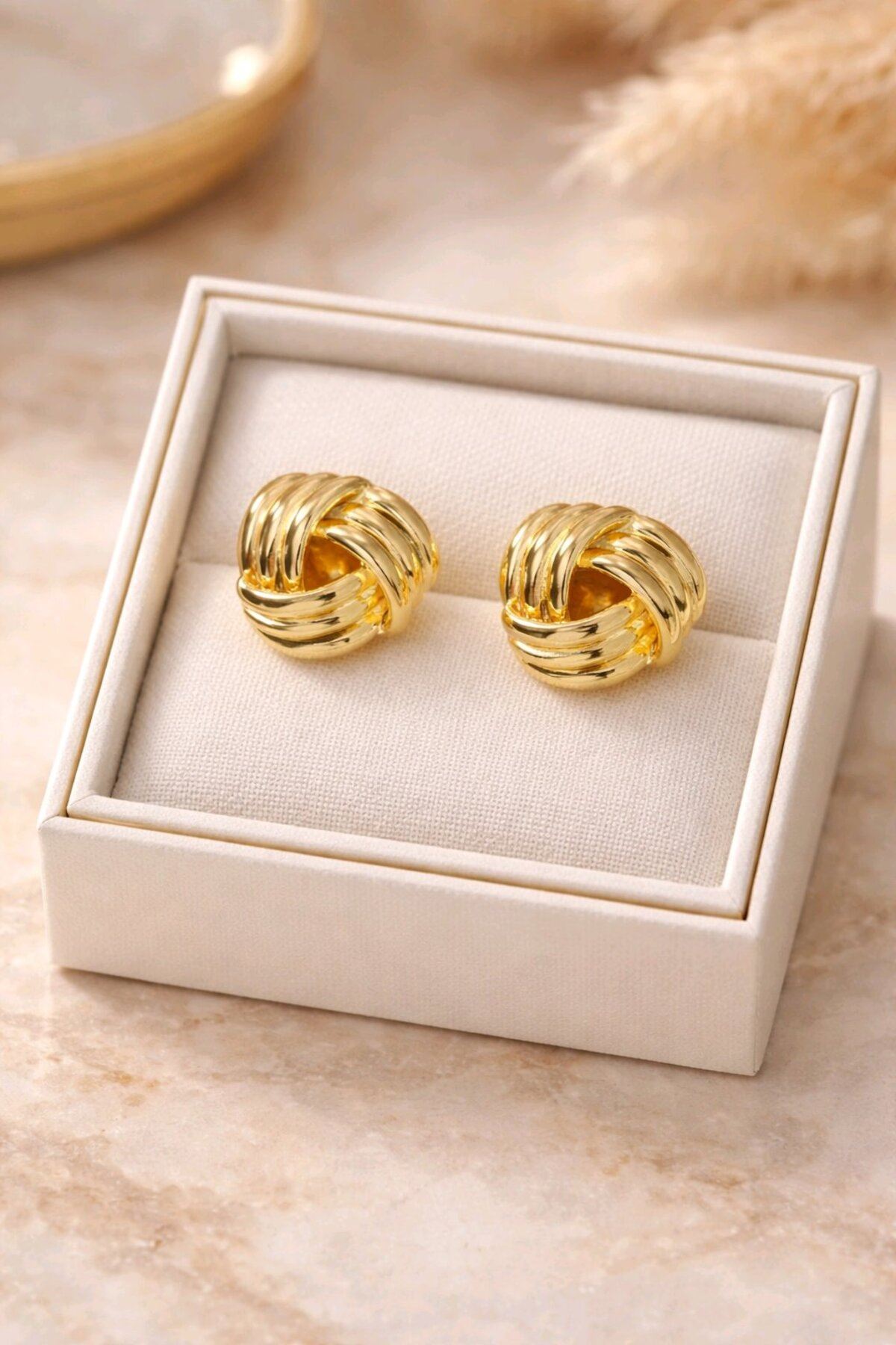 Marka Küpe, Gold Vintage Küçük Küpe
