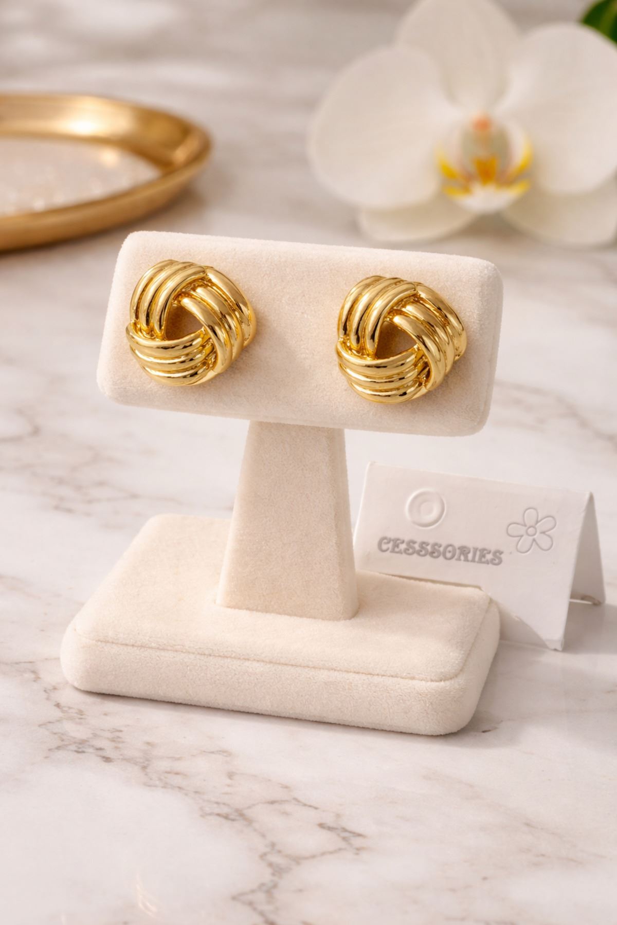 Marka Küpe, Gold Vintage Küçük Küpe