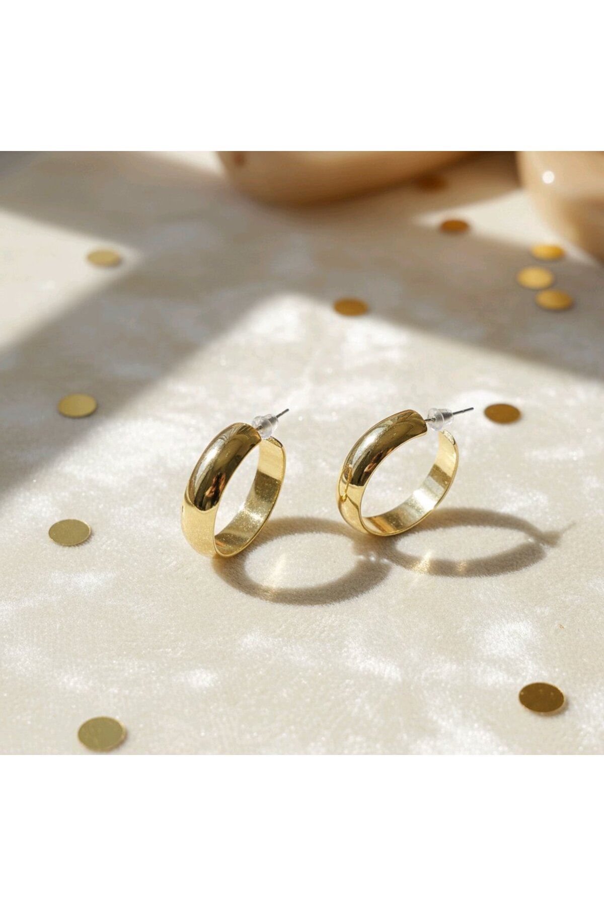 Gold 3cm Geniş Halka Küpe