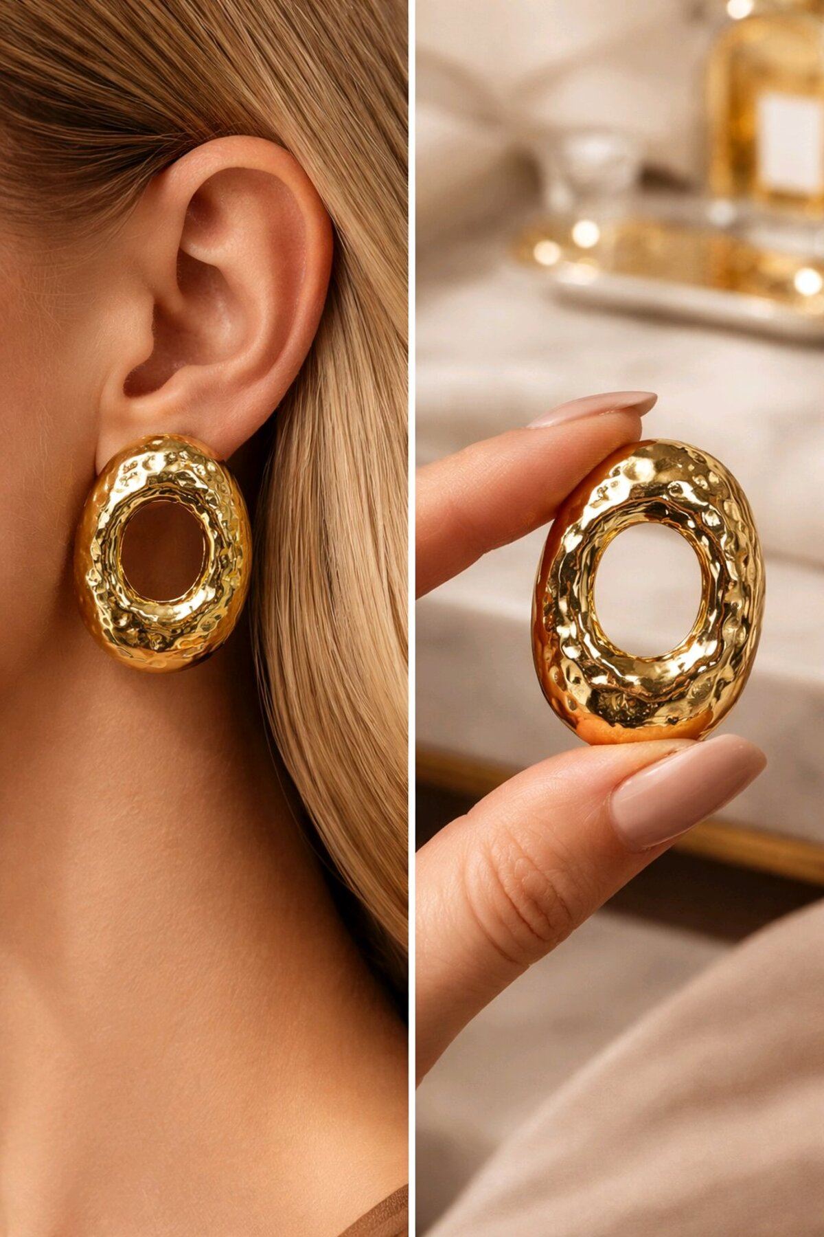 Marka Model, Gold Büyük O Küpe, Hafif