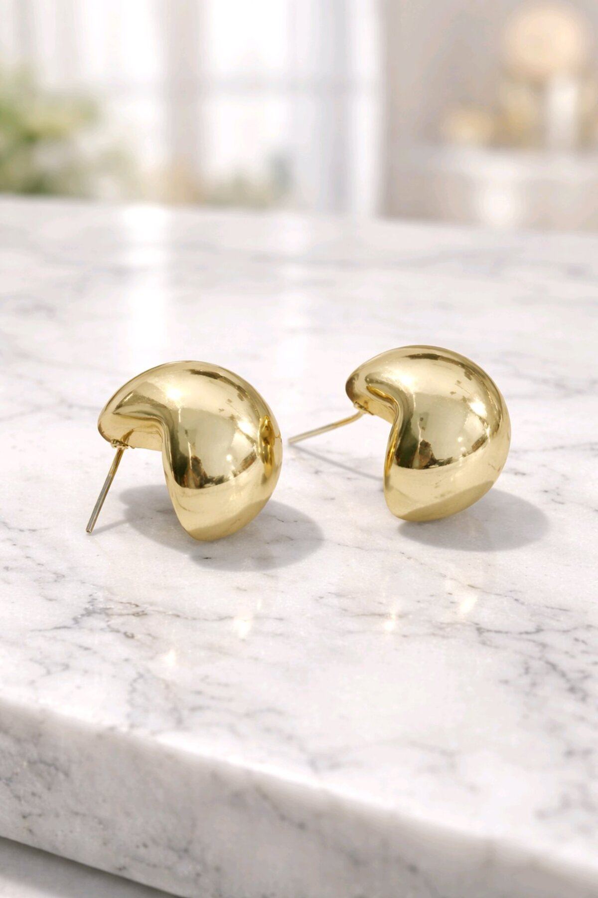 Gold Top Halka Küpe, Çok Hafif