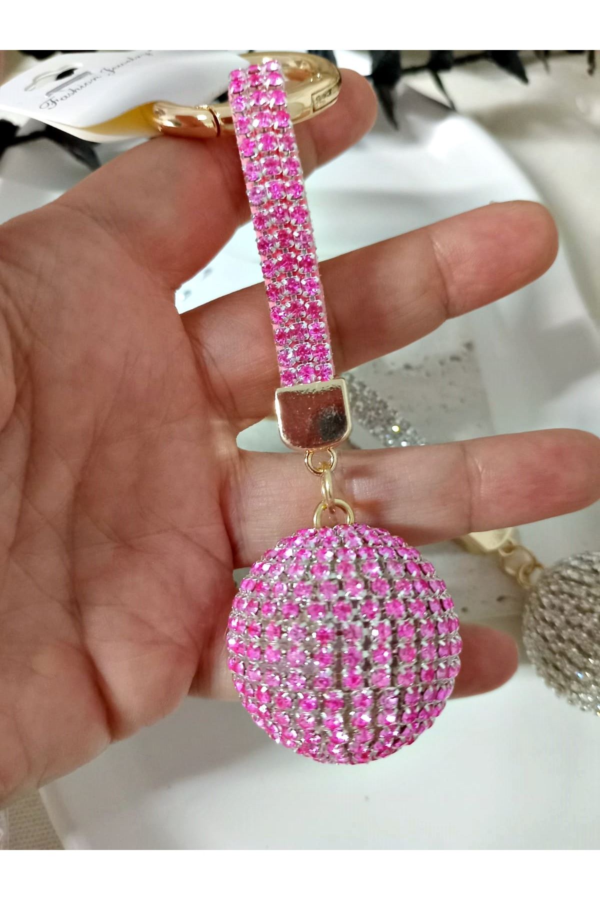 Taşlı Çanta Süsü Aksesuarı Anahtarlık, Araba Süsü,Çanta charmı