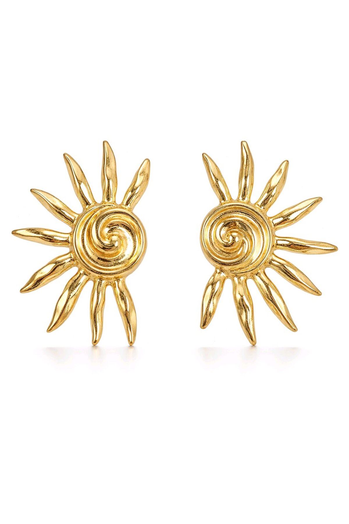Gold Yarım Güneş Küpe
