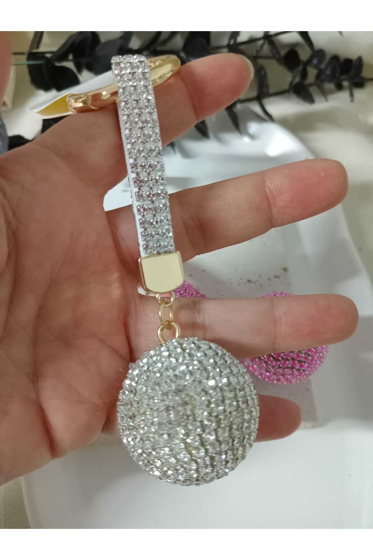 Taşlı Çanta Süsü Aksesuarı Anahtarlık, Araba Süsü,Çanta charmı