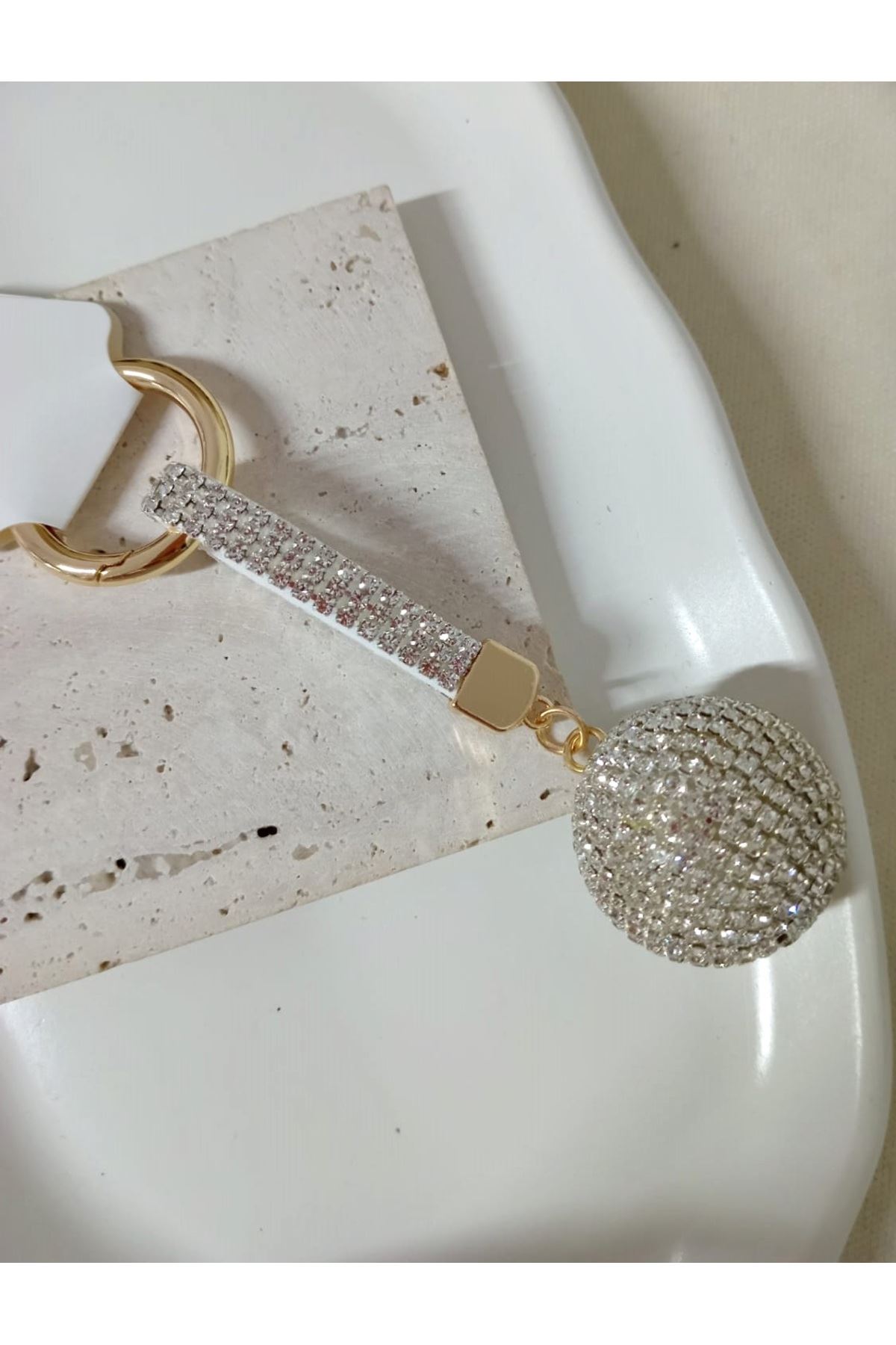 Taşlı Çanta Süsü Aksesuarı Anahtarlık, Araba Süsü,Çanta charmı