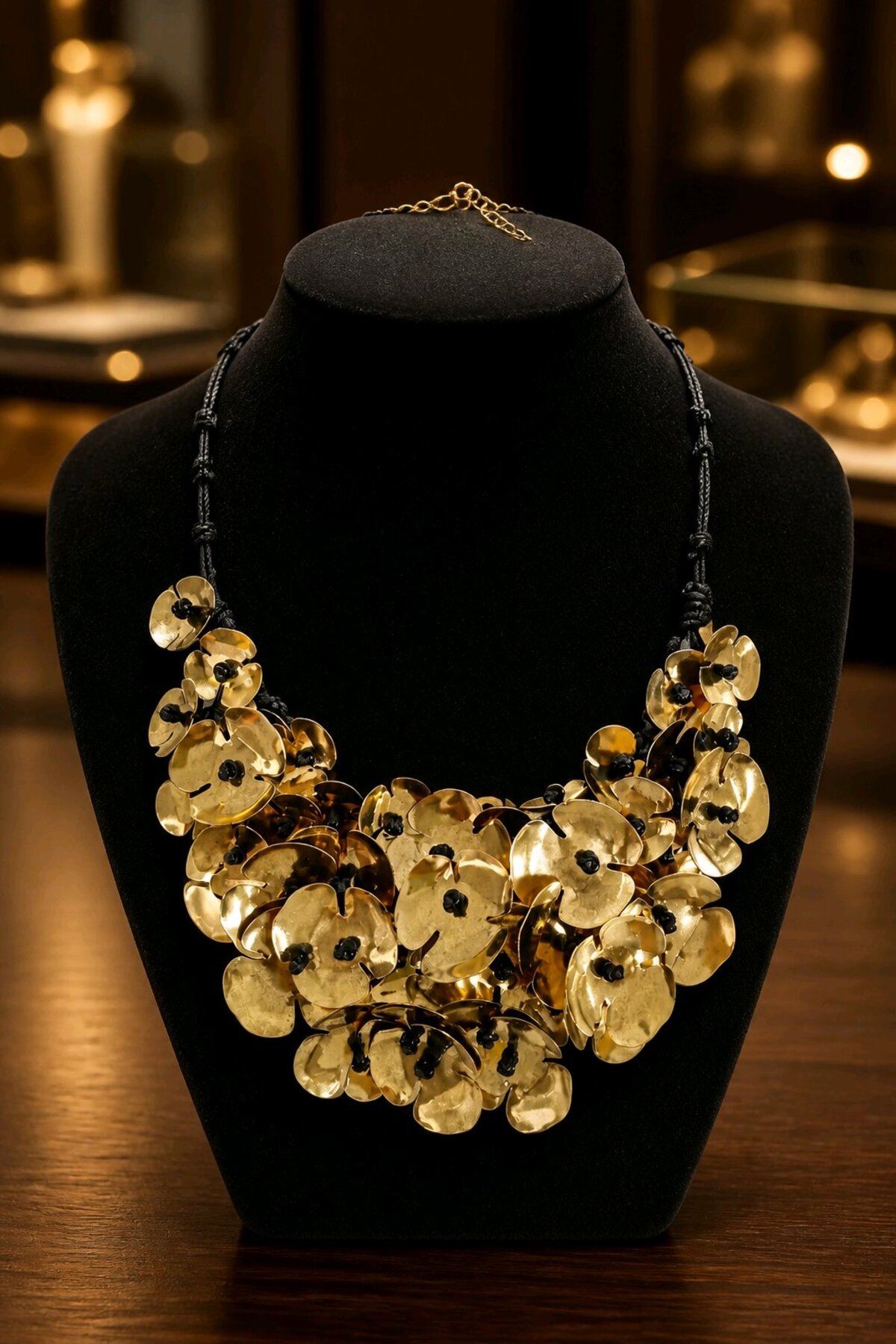 Gold Çiçek Şık Kadın Kolye