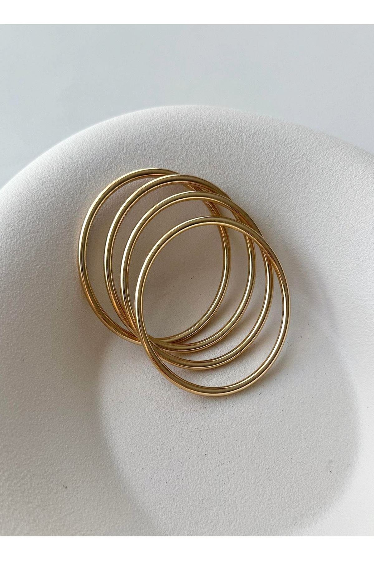Marka Model, 4 Adet Gold Bilezık, Çap:7cm