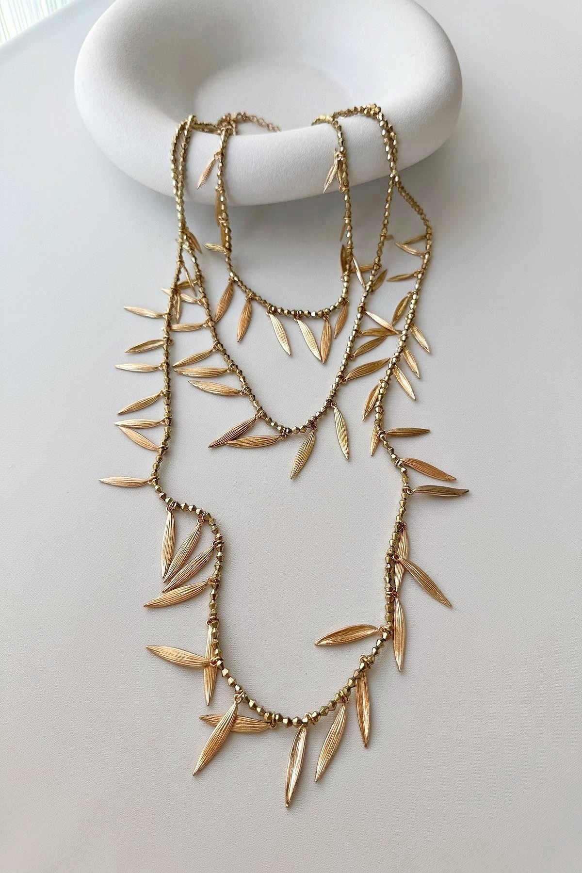 Marka Model,Gold Çoklu Uzun Elegant Kolye