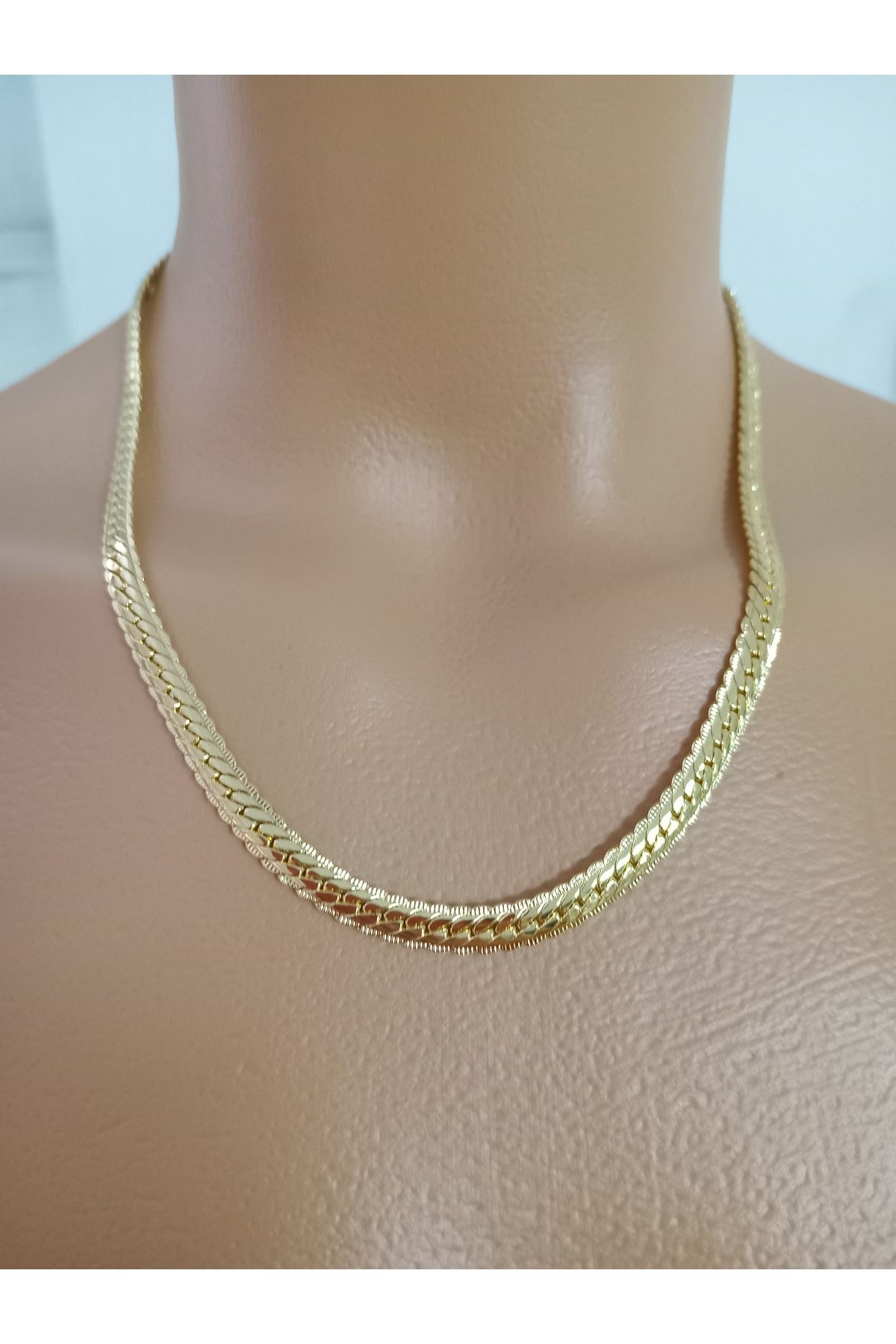 14K Gold Kuyum Model Kolye, Renk Atmaz Kararmaz