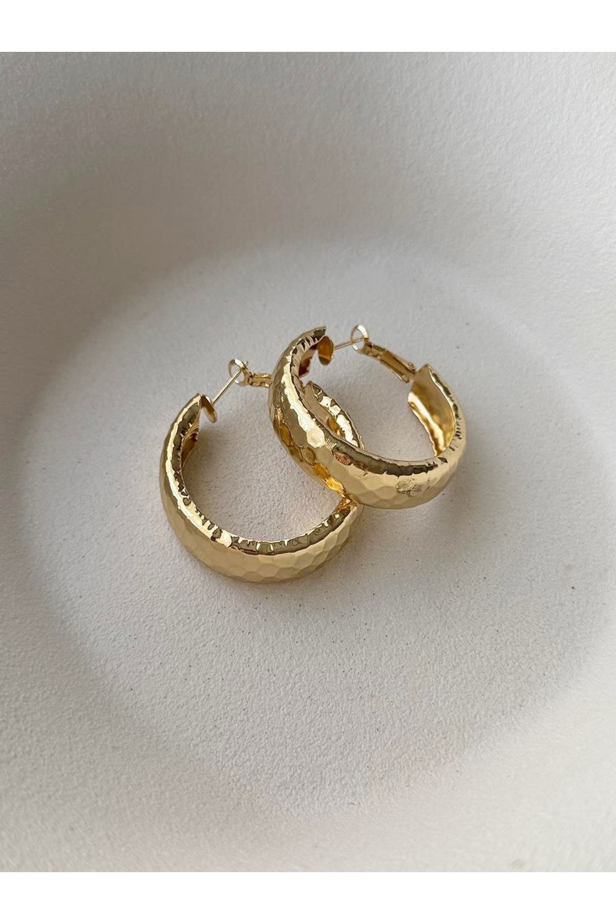 Çelik Gold Halka Hafif Küpe