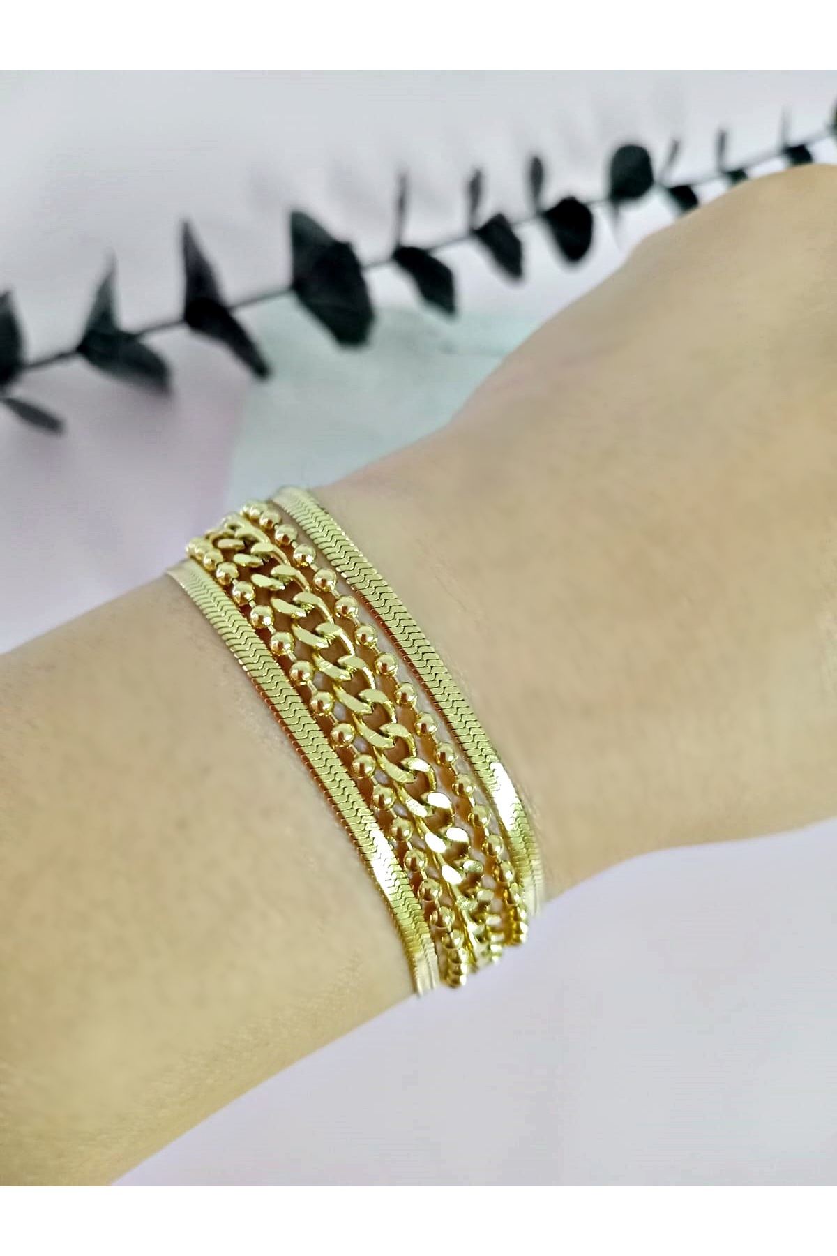 Xuping 5 Zincirli Gold Şık Zarif Bileklik