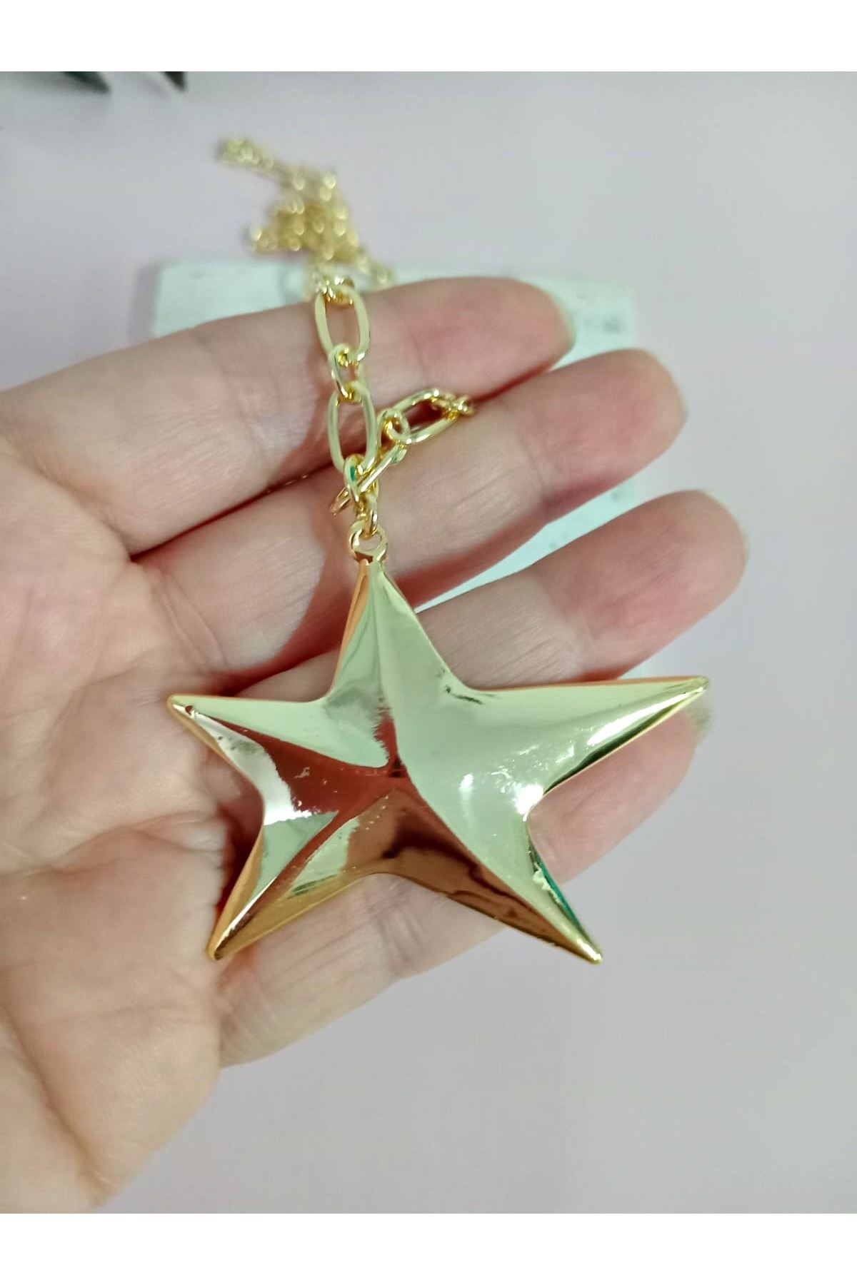 Çelik Gold Büyük Yıldız Kadın Kolye