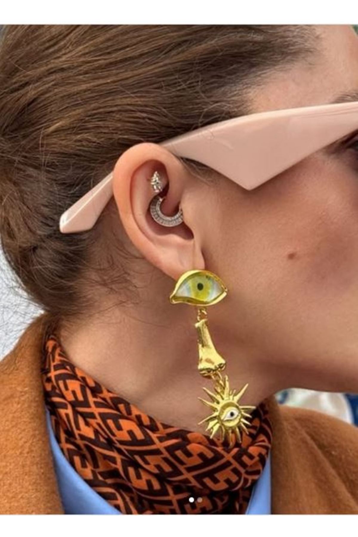 Göz Burun Gold Pinterest Büyük Kadın Küpe