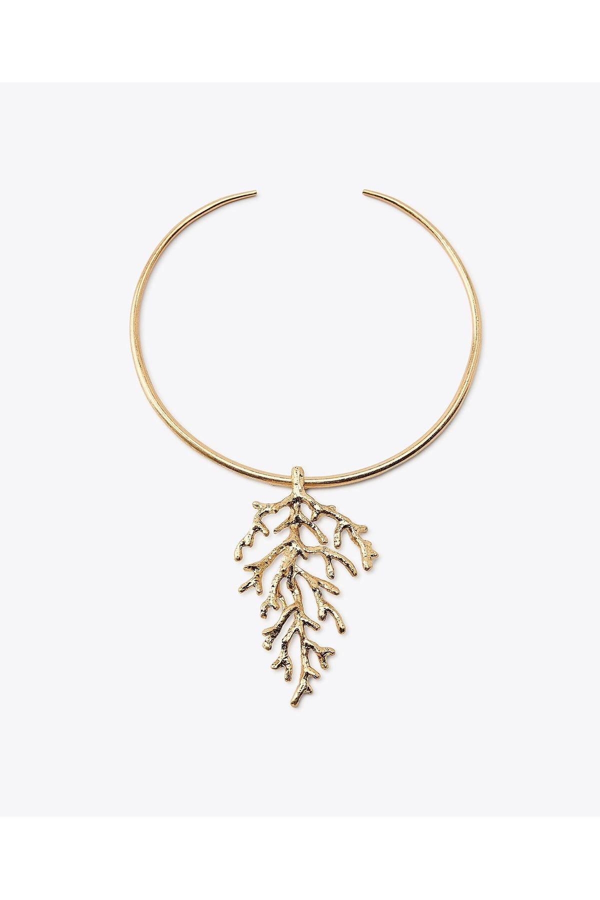 Marka Kolye, Gold Mercan Charmlı Elegant Kolye