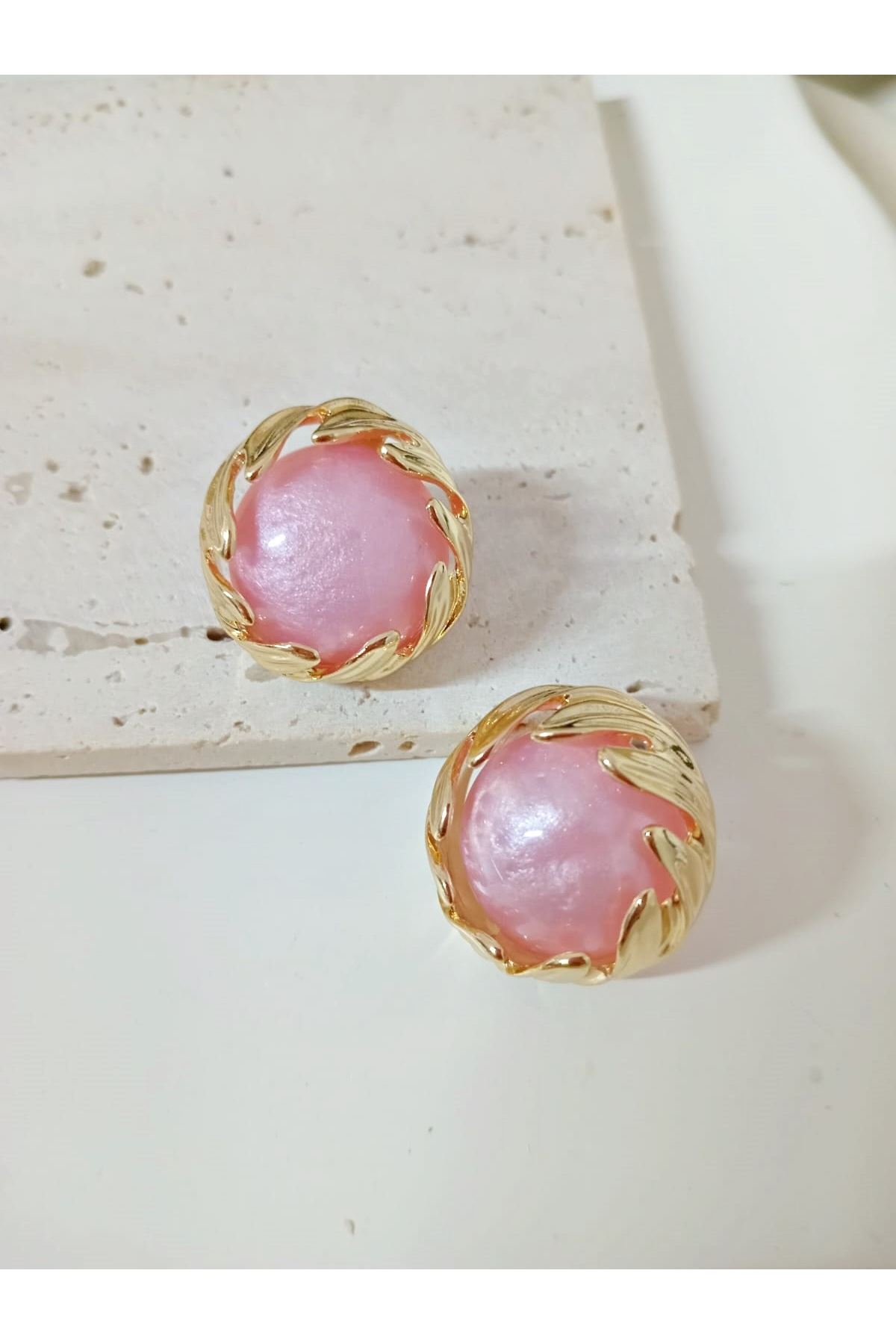 Pembe Gold Çok Şık Kadın Küpe