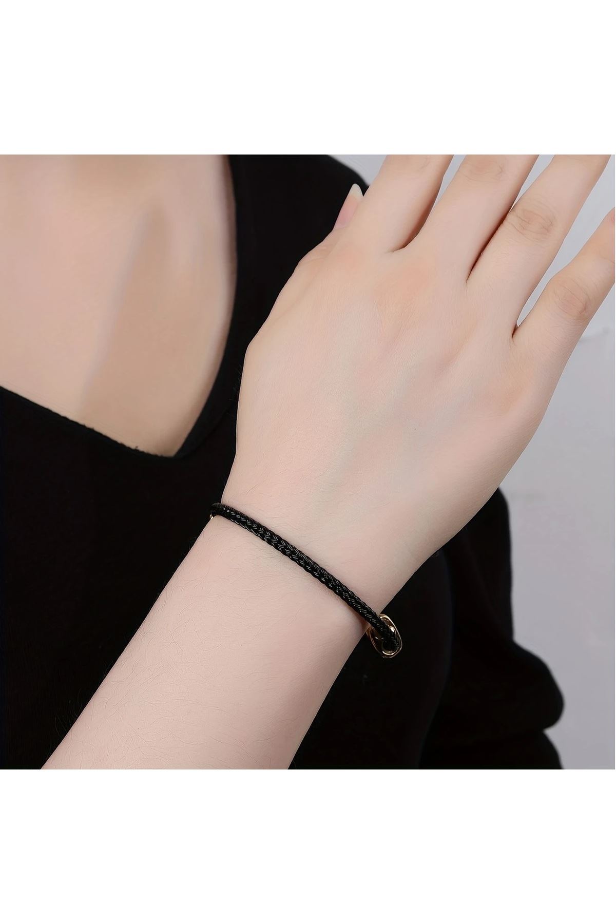 Siyah Trend Kadın/Erkek Unisex Bileklik