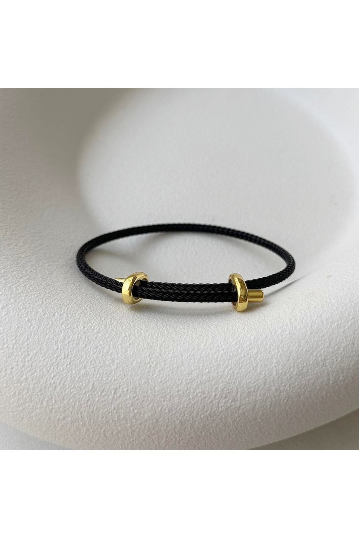 Siyah Trend Kadın/Erkek Unisex Bileklik