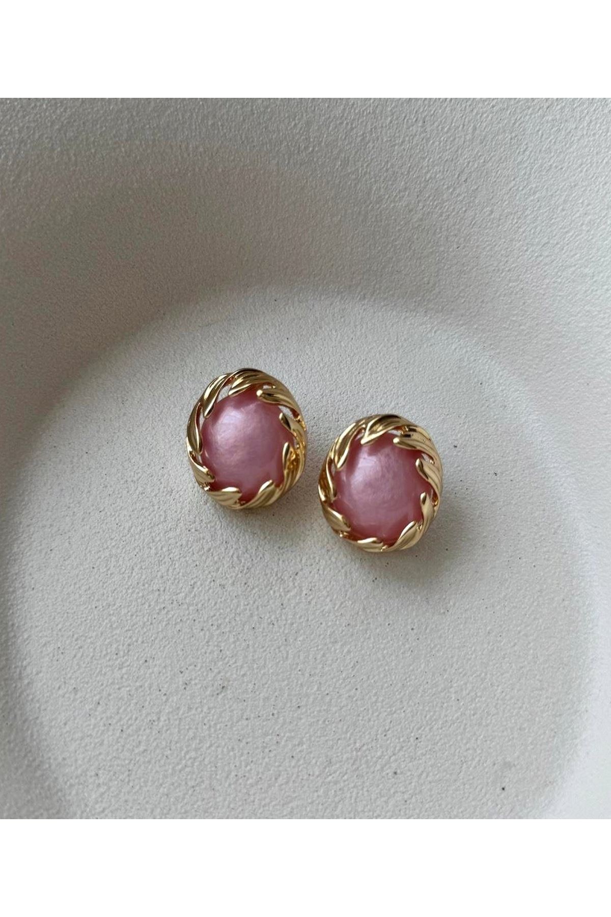 Pembe Gold Çok Şık Kadın Küpe