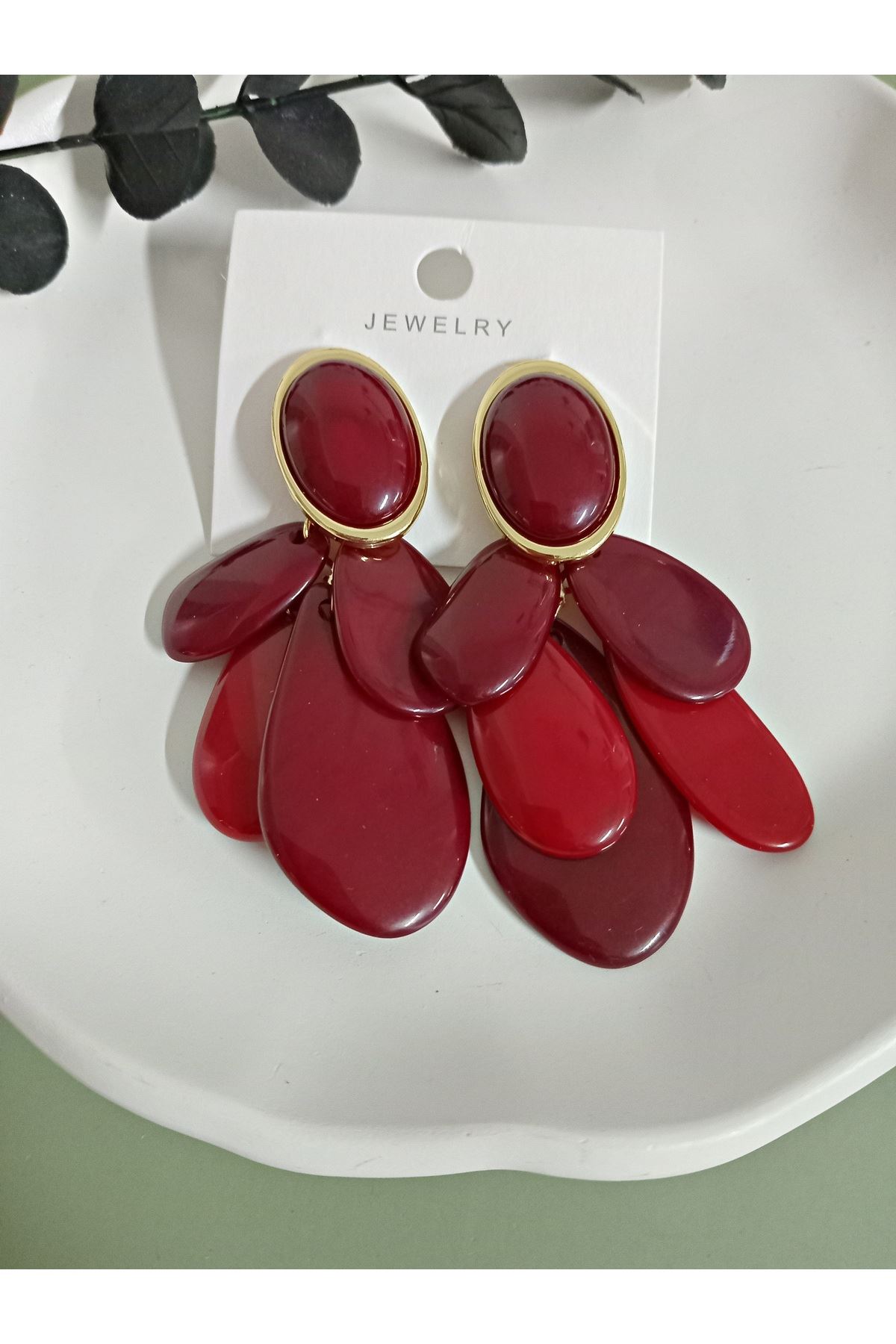 Marka Model, Bordo Büyük Küpe