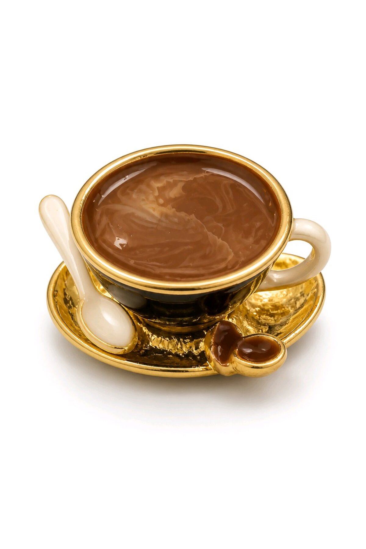 Mini Kahve Fincanı Broş, Yaka Broşu, Çanta Broşu