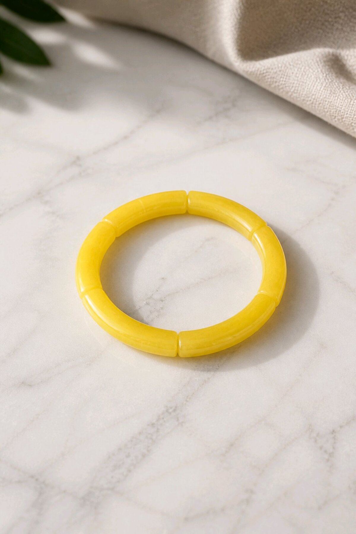 İnce Sarı Gold Esnek Bileklik