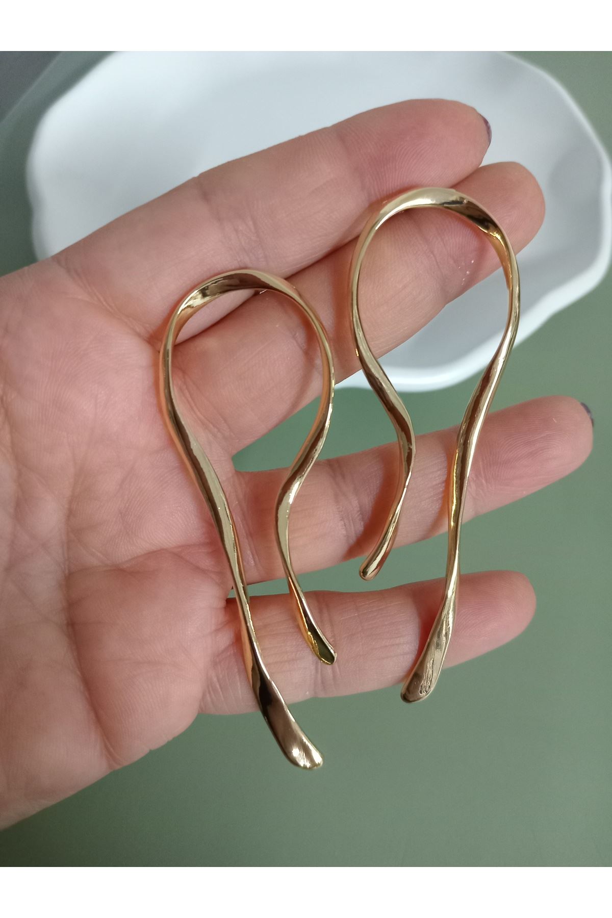 Marka Model, Gold Çelik Büyük Hafif Kadın Küpe