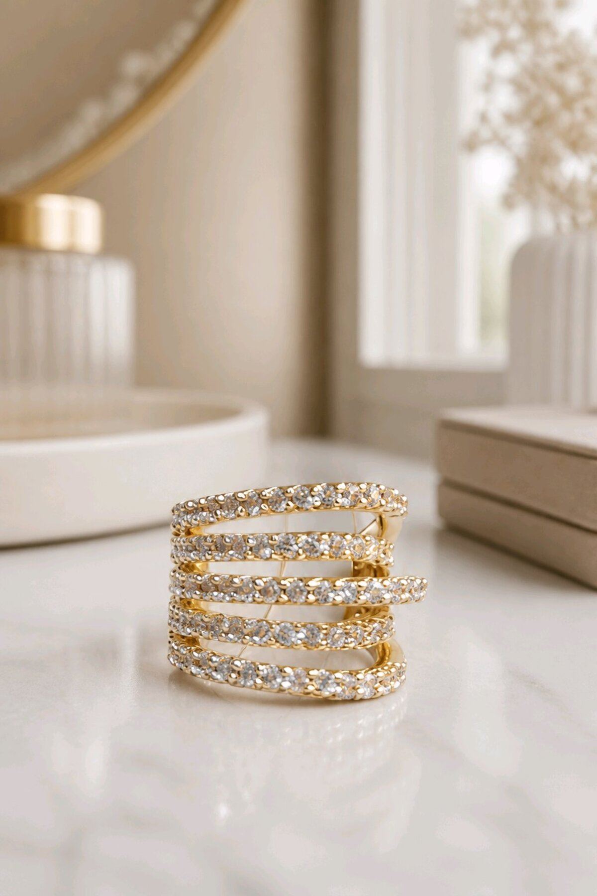 Gold Taşlı Kıkırdak Küpe, 1 Adet
