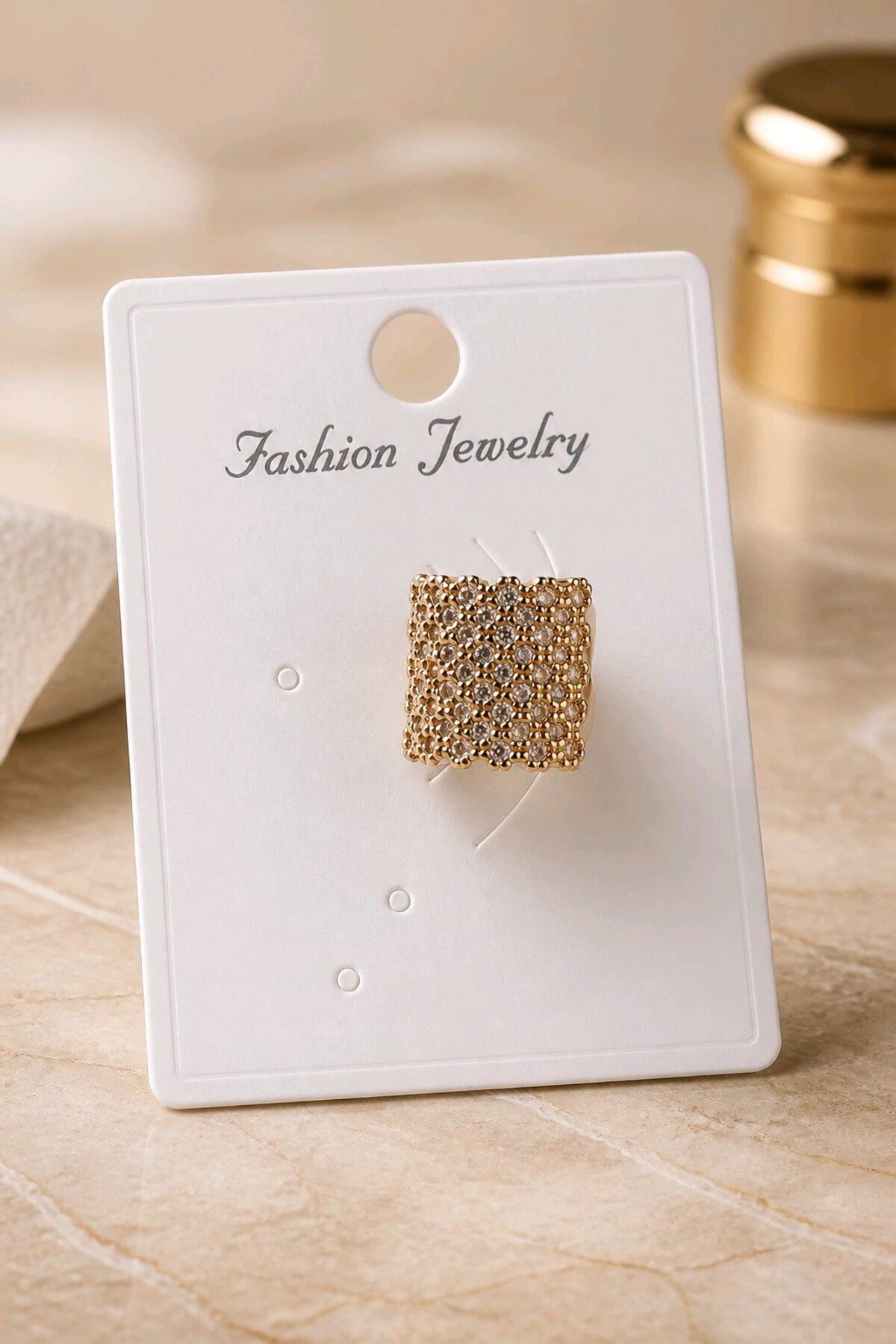 Gold Taşlı Kıkırdak Küpe, 1 Adet