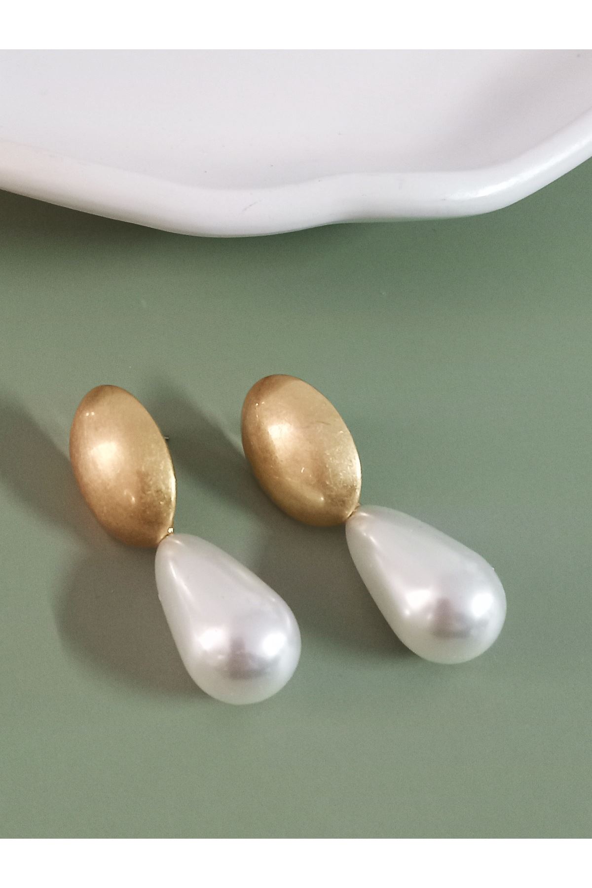 Marka Model, Mat Gold İncili Küpe