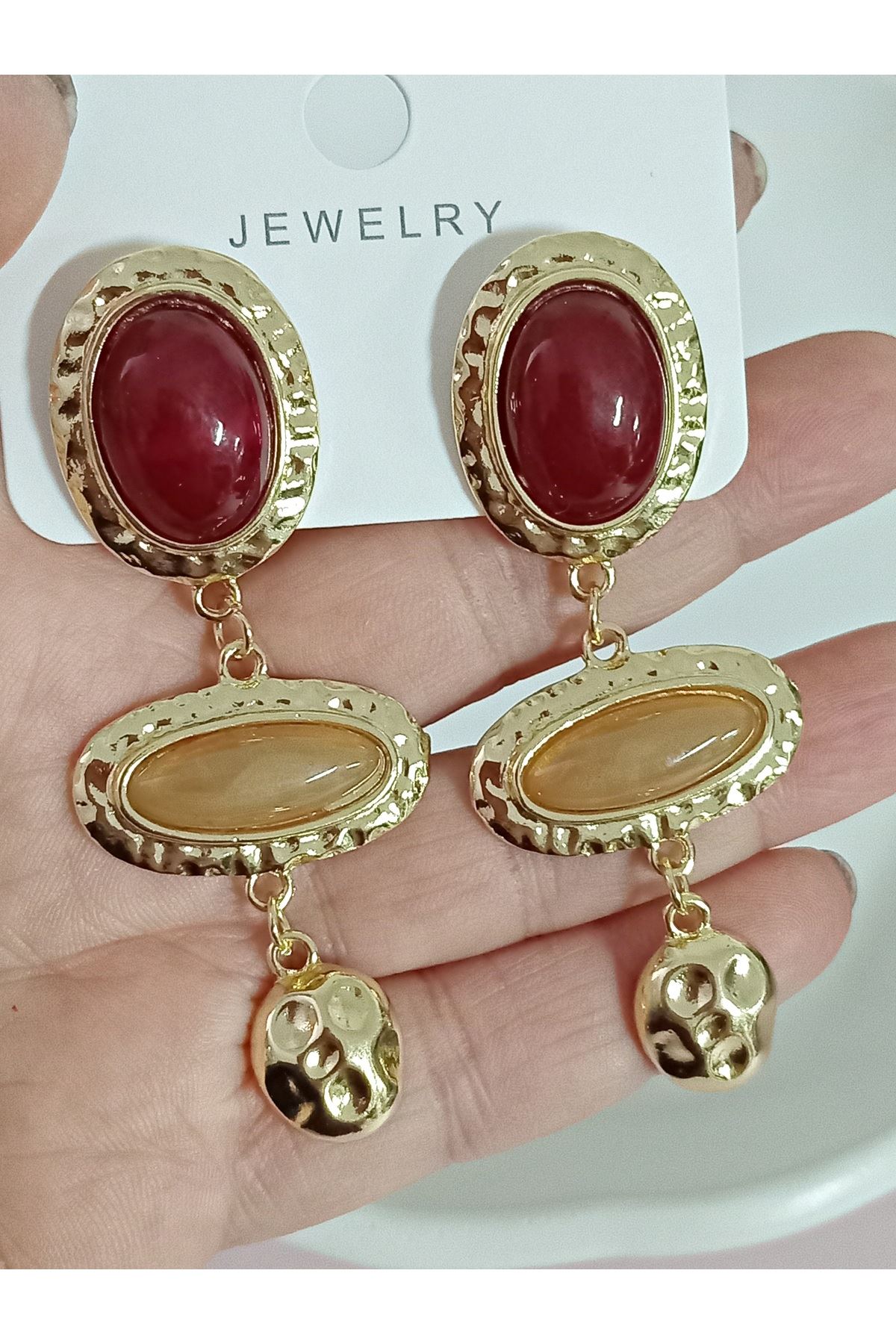 Marka model, Bordo Kahve Kadın Küpe