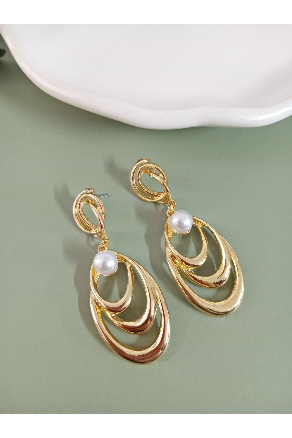 Marka Model, Gold İncili Küpe