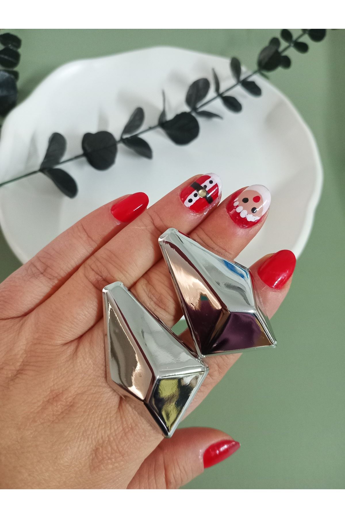 Marka Model, Gümüş Prizma Form Küpe