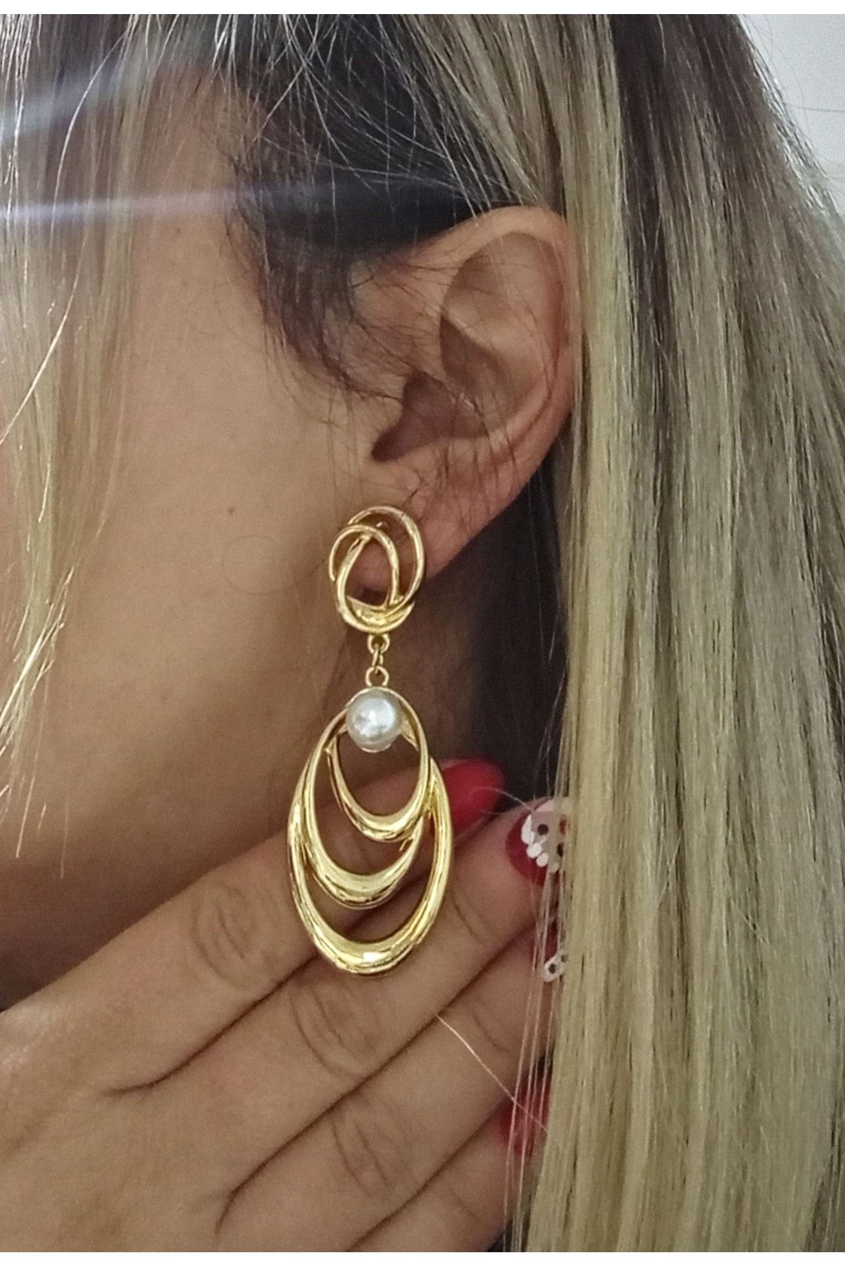 Marka Model, Gold İncili Küpe