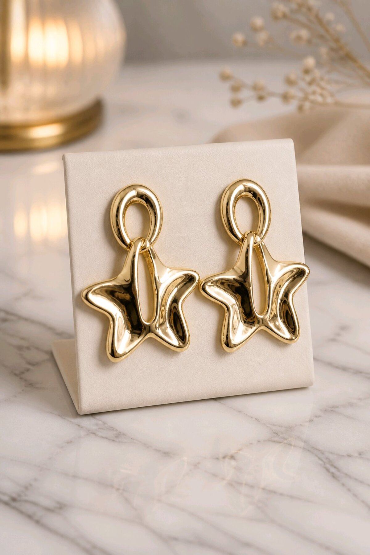 Gold Sallantılı Küpe