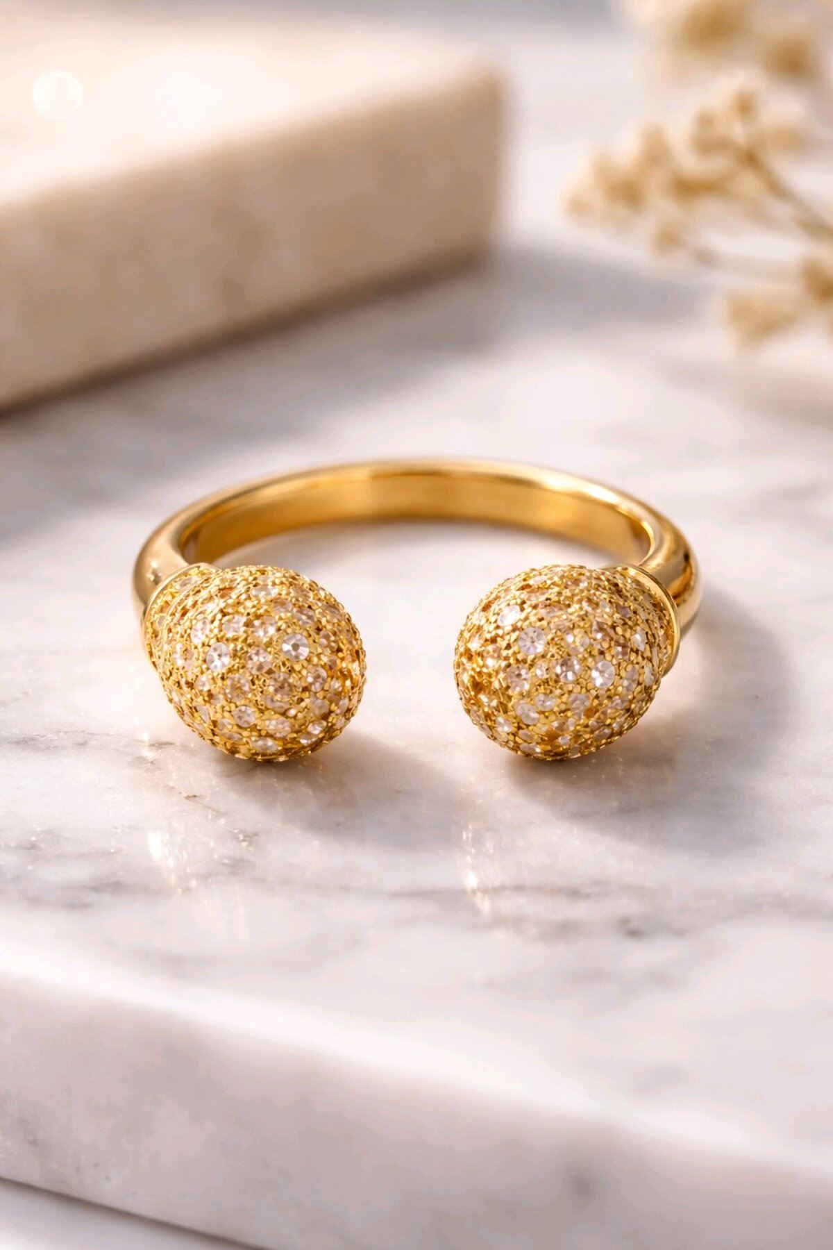 Çelik Gold Taşlı Yüzük, Ayarlanabilir