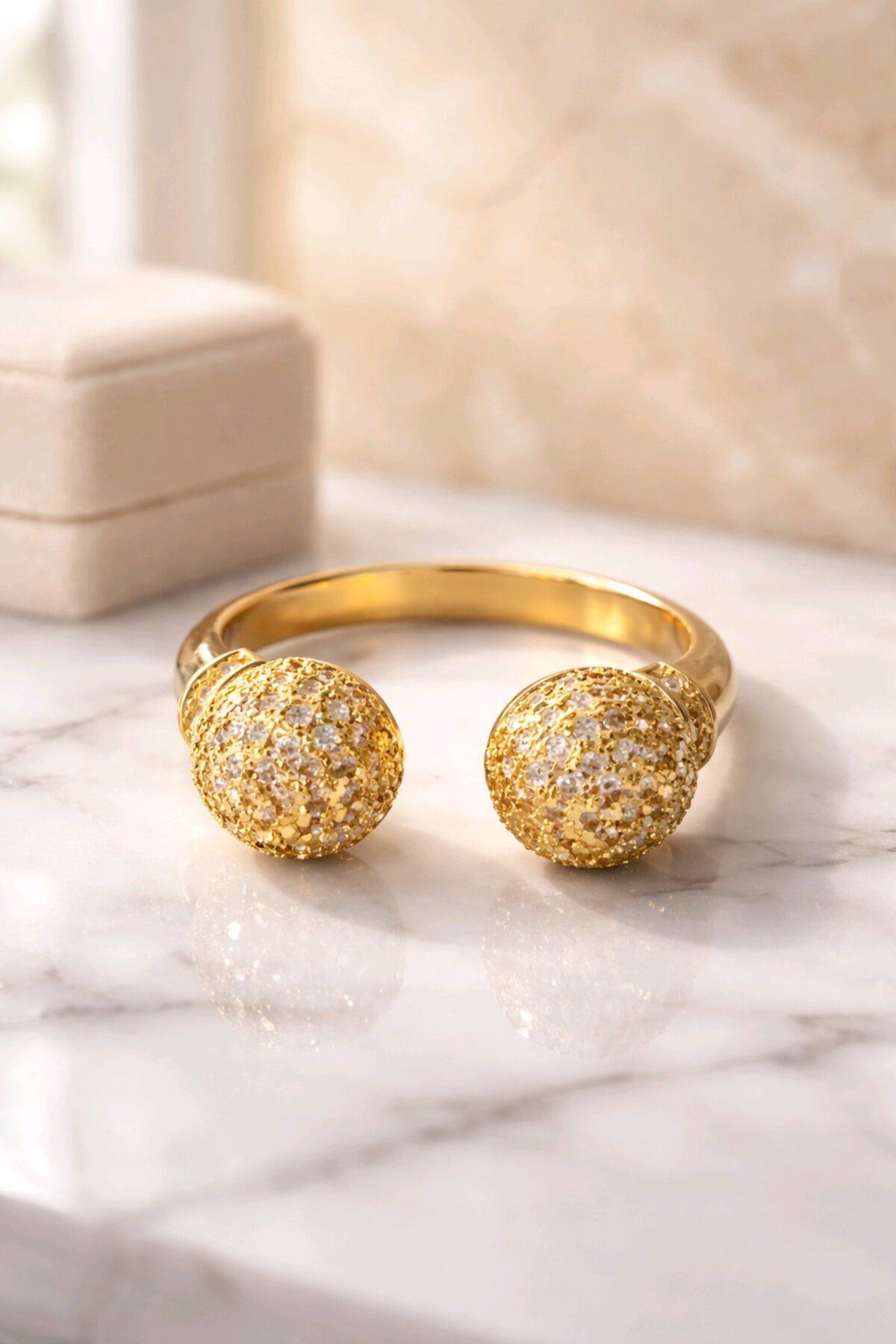 Çelik Gold Taşlı Yüzük, Ayarlanabilir