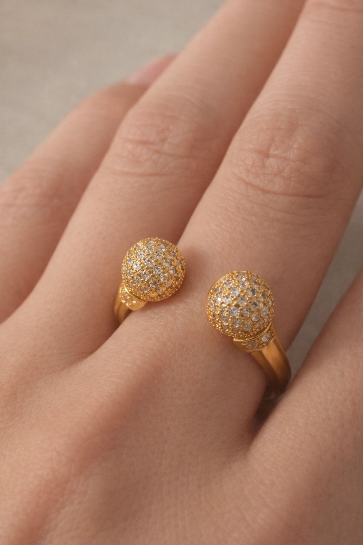 Çelik Gold Taşlı Yüzük, Ayarlanabilir