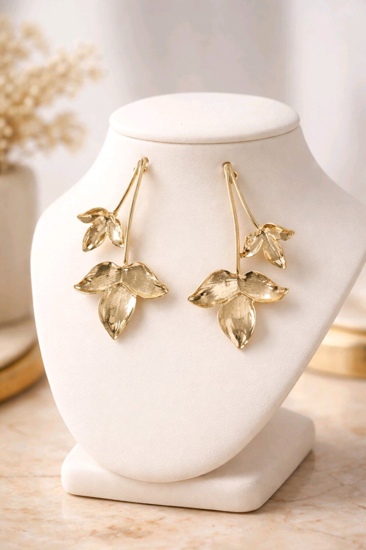 Gold Yaprak Küpe