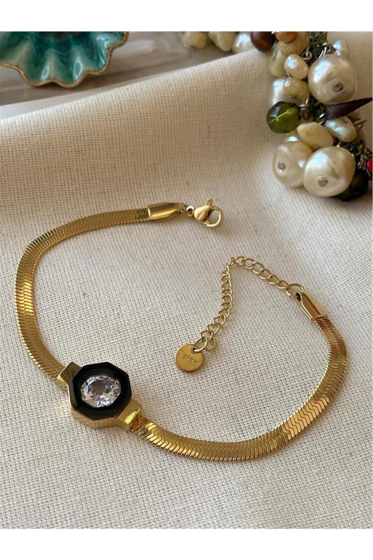 Çelik Gold Çağla Şikel Bileklik, Kadın Erkek, Unisex