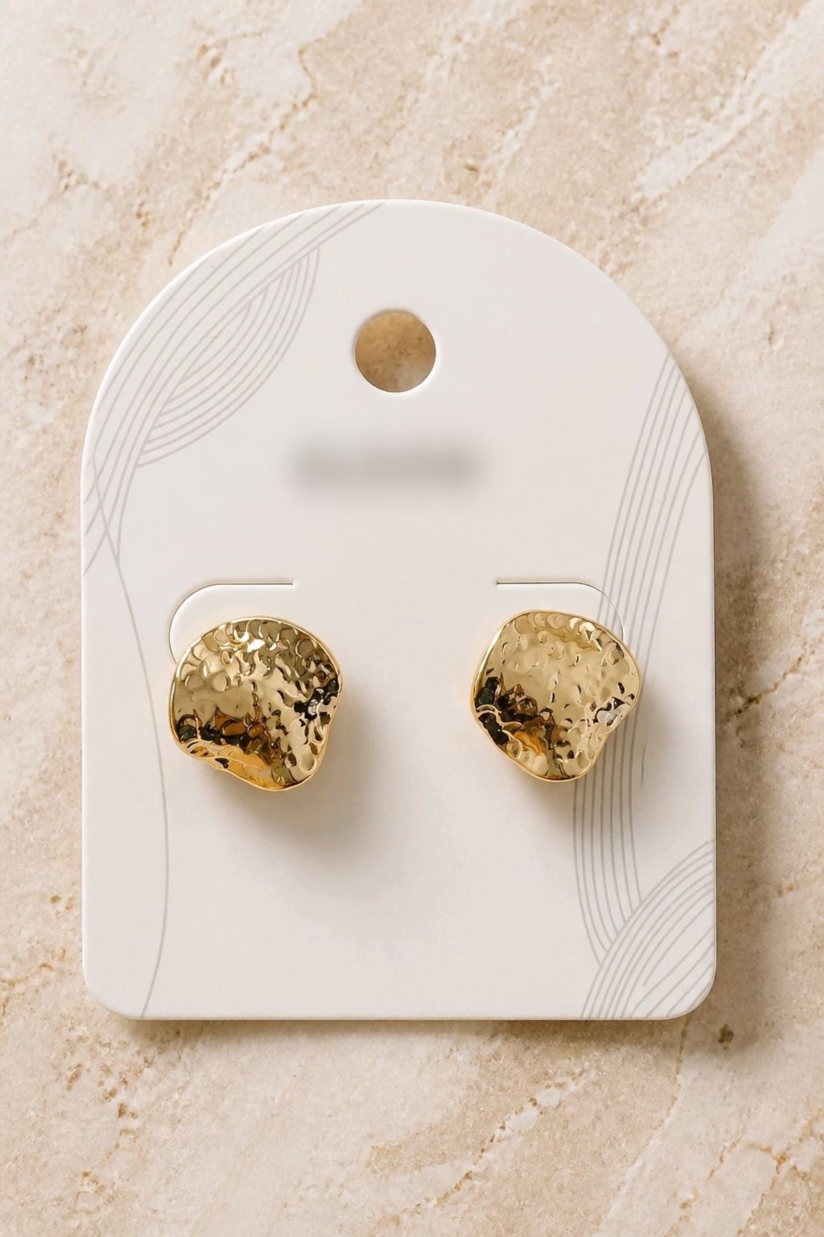Gold Dalgalı Küçük Küpe