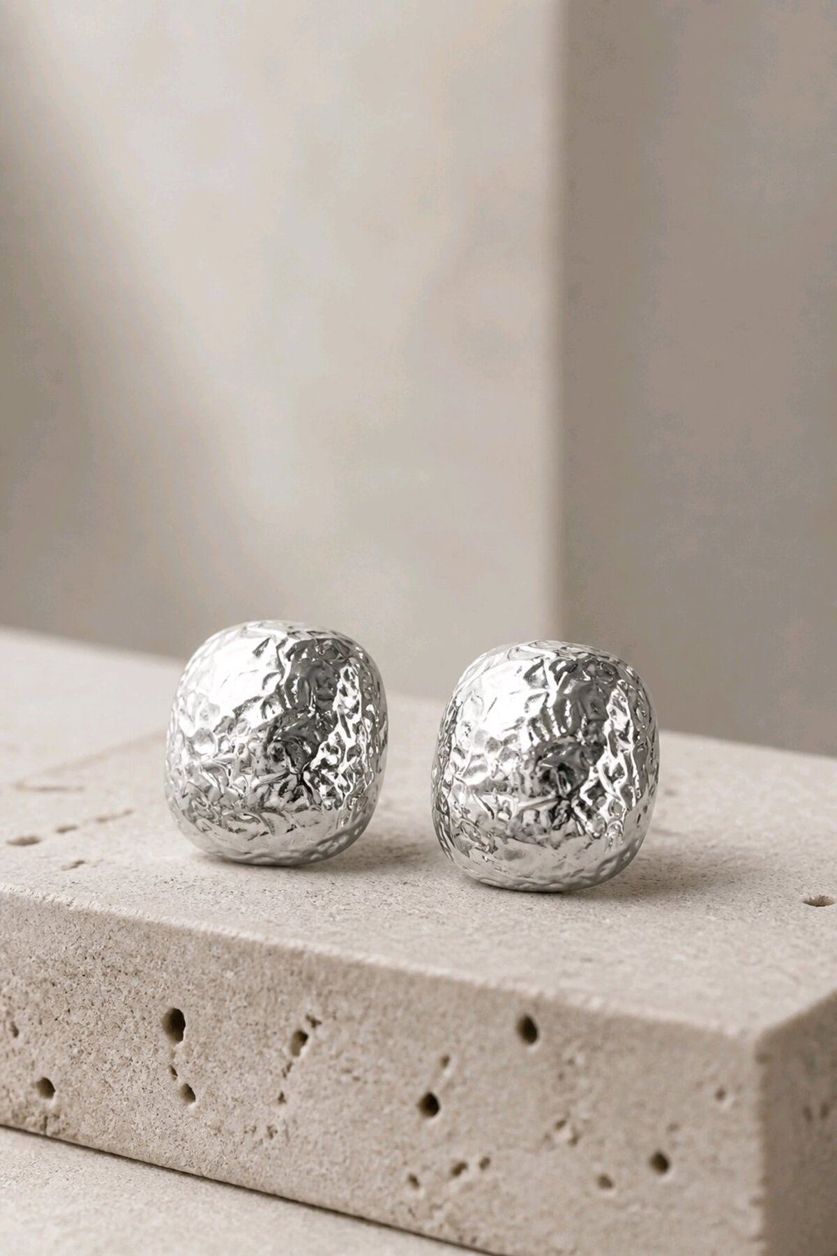Gümüş Kare Küpe, Uzunluk:2,5cm